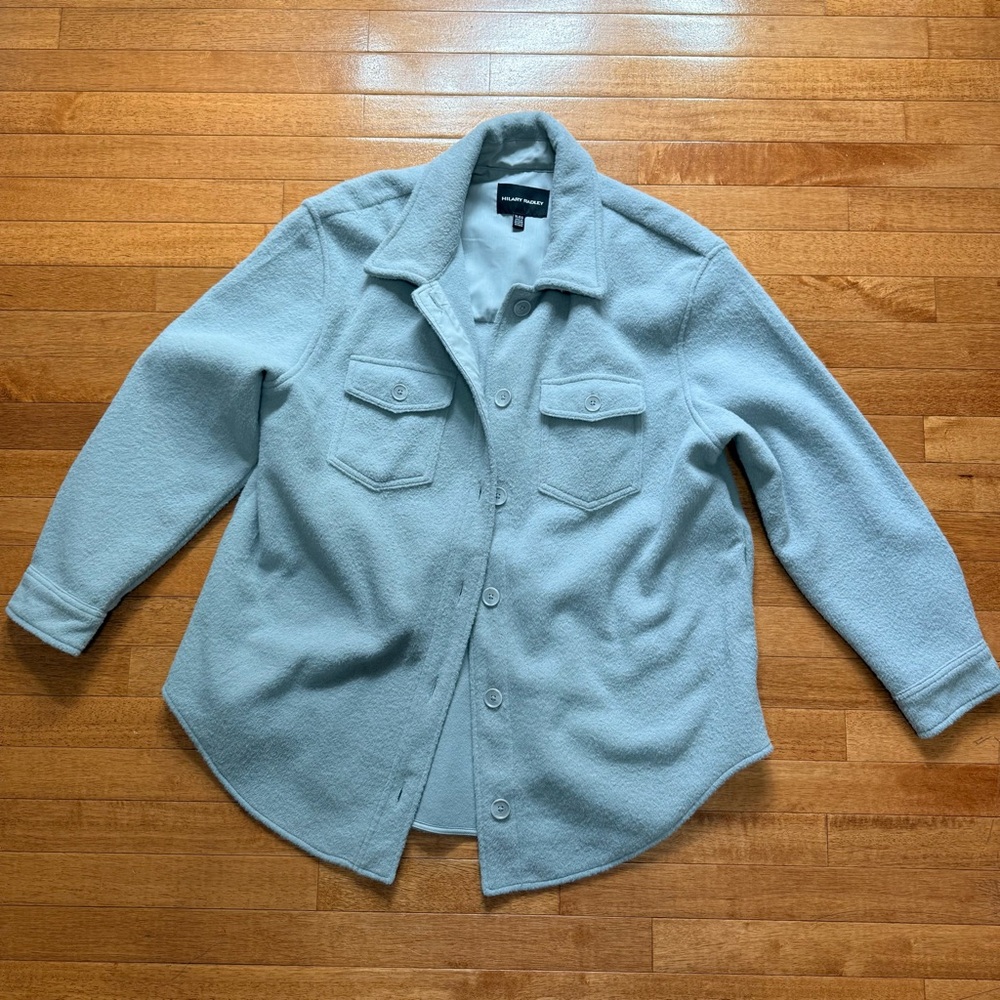 Hilary Radley Soft Gray-Blue women’s EUC size XL Shacket